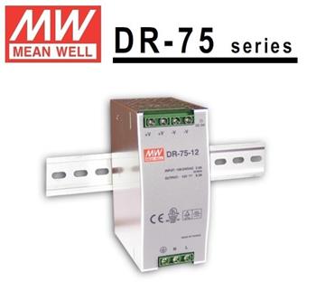 MEANWELL • DR-75-24 • Průmyslový napájecí zdroj 24V 3,2A na DIN lištu