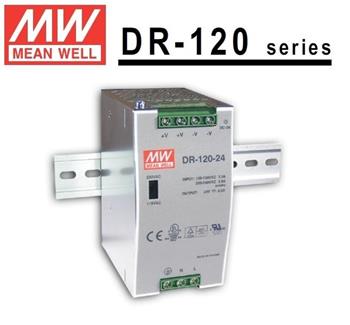 MEANWELL • DR-120-48 • Průmyslový napájecí zdroj 48V 2,5A na DIN lištu