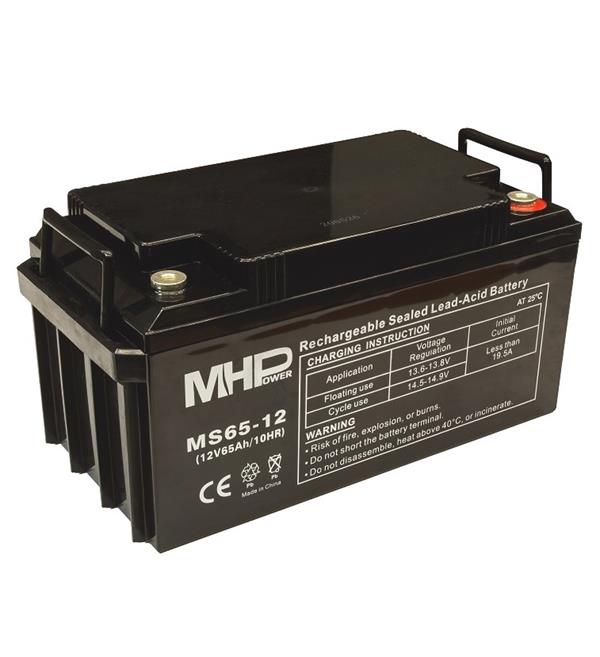 MHPower battery • MS65-12 • MHPower olověný akumulátor AGM 12V/65Ah, Terminál T3 - M8